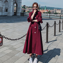 This year popular high-end British windbreaker temperament goddess fan 2021 new spring and autumn long Korean loose coat