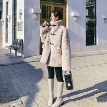 Fur integrated rabbit cashmere lamb hair short coat womens autumn winter 2022 new wild small man plus plush thick cotton suit