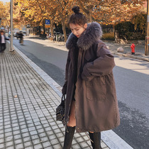 Tock down Pike cotton jacket 21 new female tide ins cotton-padded clothing long loose cotton jacket plus velvet thick winter jacket