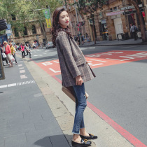 chic British wind Net red retro plaid small suit jacket women 2021 Spring and Autumn New Korean version loose casual suit