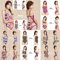 South Korea XBLUE lady professional conjoined triangular swimsuit speed dry fashion print training 100 polyester 9000