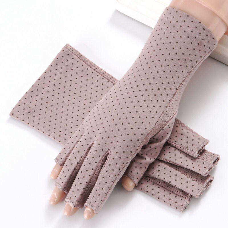 Summer slim selection of anti-slip ladies gloves spandex high bullet points Breathable Driving Riding Work Outdoor Short