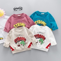 Baby long sleeve T-shirt spring and autumn Korean version of childrens round neck base shirt boys and girls Foreign color cotton top 1-2-3-4 years old