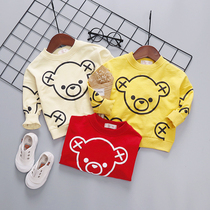 Baby Spring loaded long sleeve T-shirt Korean version Childrens round collar beating undershirt male and female child foreign air pure cotton blouse 1-2-3-4 years old