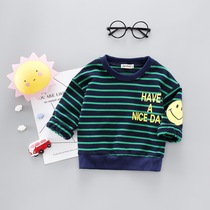 Boy Spring Dress Long Sleeve T-Shirt Baby Sweatshirt Bottom Jersey Spring Children Round collar blouses with 1-2-3-4-year-old tide