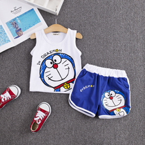 Baby Summer Clothing 1 Vest Suit 2-3-4 Year Old Boy Sleeveless Cartoon Korean Version Shorts Children Summer Dress Baby Boomer Clothes