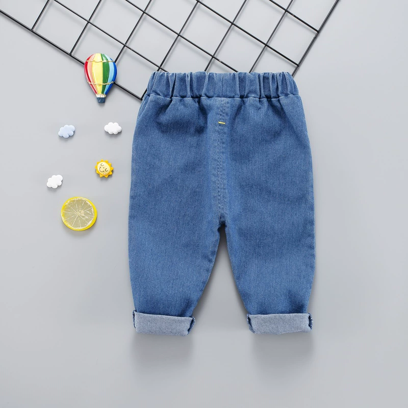 Bé trai xuân 2019 quần jeans mới cho bé 1234 thời trang Quần bé gái Hàn Quốc Quần bé xanh