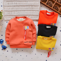 2021 boys autumn winter plus velvet velvet baby 1-2-3 years old autumn T-shirt Korean warm base shirt tide