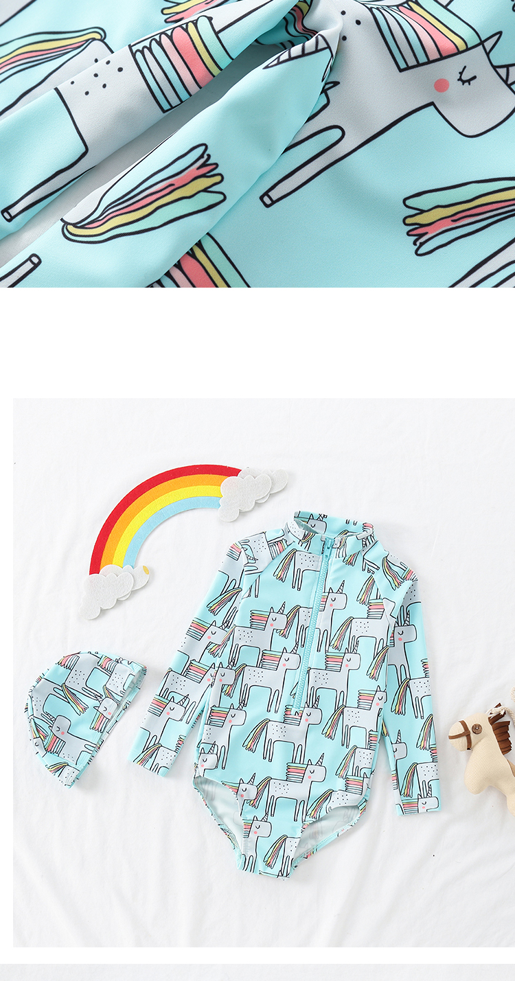 Đồ bơi cho bé trai INS Unicorn Siamese Baby Baby Spa Đồ bơi cho bé gái Áo tắm dài tay cho bé trai - Bộ đồ bơi của Kid đồ bơi nàng tiên cá