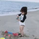 Children's swimsuit girl one-piece long-sleeved sunscreen quick-drying girls cute swimsuit Korean little princess INS swimsuit