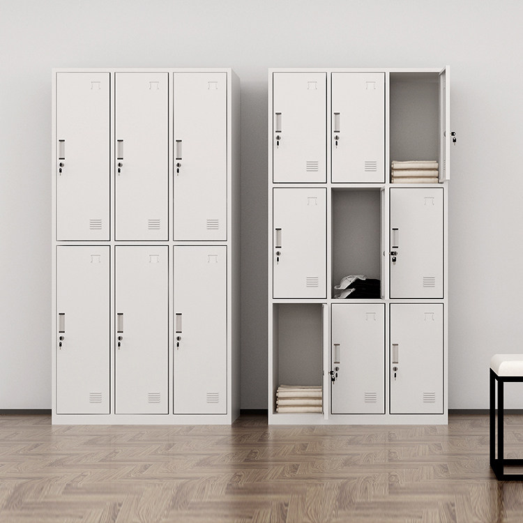 Direct selling custom workshop shoe cabinet with lock compartment iron cabinet lattice iron cabinet staff cabinet locker wardrobe office cabinet