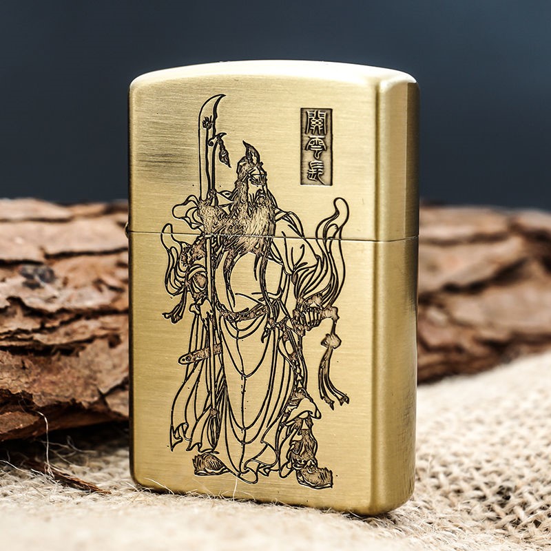New Sulo Flag Five Stars Kerosene Lighter Pure Bronze Old Nine Doors Windproof Retro Creative Guan No Lettering
