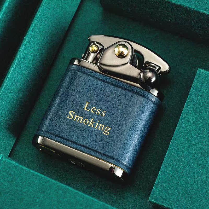 New Sulow Kerosene Lighter Head Layer Oil Wax Bull Leather Rocker Creative Tide Hand Nostalgic Retro Boyfriend Presents Boyfriend Gift