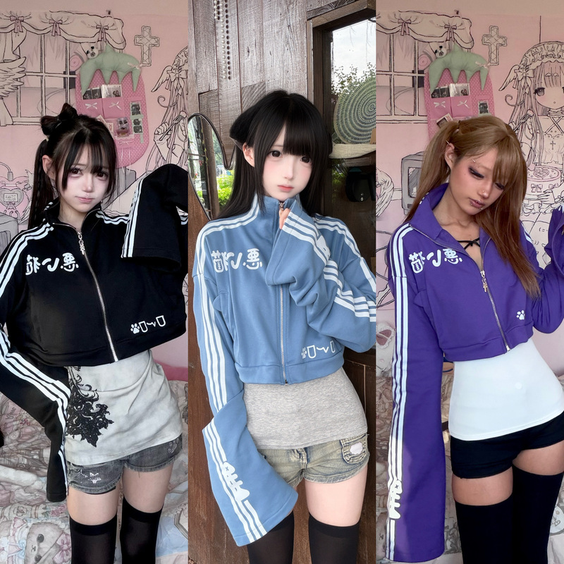 【New Product】Original Design by Old School Girl: Cute Japanese Subculture Short Jacket with Adorable Sleeves and Cat Ear Pockets