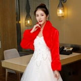 Лонгслив для невесты, красная белая удерживающая тепло накидка, зимнее свадебное платье, куртка, облегающий крой