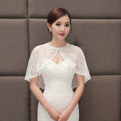 Плащ, кружевная тонкая белая летняя накидка для невесты, большой размер, 13 года, открытые плечи