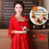 Осенняя накидка для невесты, красное ципао, шерстяное удерживающее тепло свадебное платье, большой размер