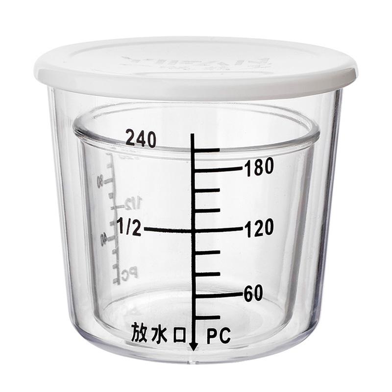 Yifan Seiko transparent measuring cup with scale bait cup two-piece set anti-wear and fall-resistant fishing supplies fishing gear accessories