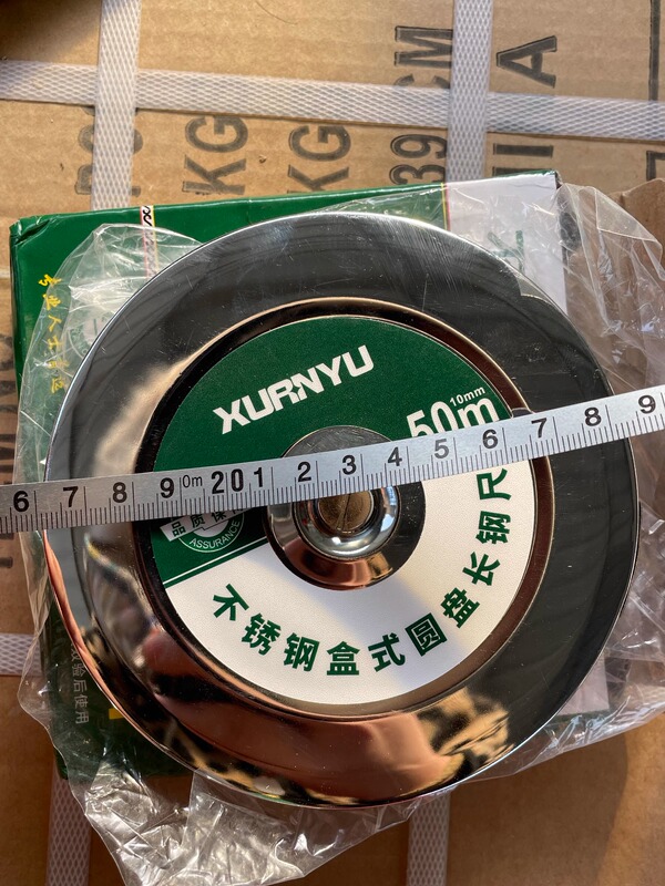 Stainless Steel Tape Measure 20.3m m 50m Construction Engineering Measuring Disc Tape Measure Disc Ruler Hand-Cranked Portable