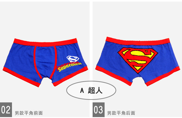 4 hộp quà tặng Quần lót nam Boxer Quần trẻ tuổi Sinh viên Siêu nhân SpongeBob SquarePants Phim hoạt hình In Quần Góc - Bộ quà tặng quần xì áo vú