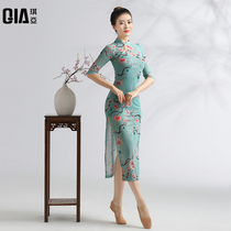 Qiya dance costume costume body practice uniform classical dance elastic mesh special dance dance ancient style new cheongsam