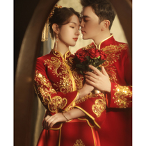 2021 velvet couple Xiuhe clothing 2020 New Bride wedding He Xiu uniform Chinese dress out of the cabinet women