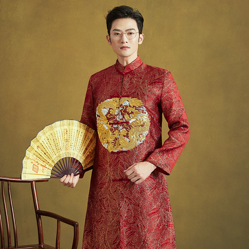 Nam ShowWear 2020 mới người đàn ông Trung Quốc Wedding Dress Trung Quốc Phong cách ăn mặc Groom Edry Hiện Men