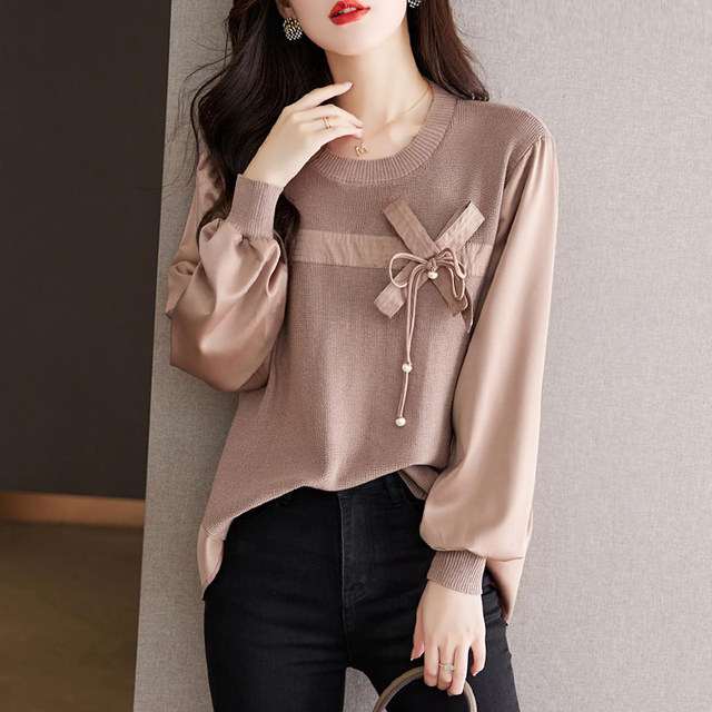 Autumn 2022 new early autumn foreign style long-sleeved t-shirt women's popular small shirt beautiful niche design loose top