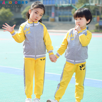 School uniform set primary school students spring and autumn yellow childrens school uniform class uniform English kindergarten Garden uniform spring and autumn suit