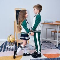 Kindergarten garden clothes spring and autumn clothes British style teacher clothes Primary School uniforms set autumn Sportswear childrens class clothes