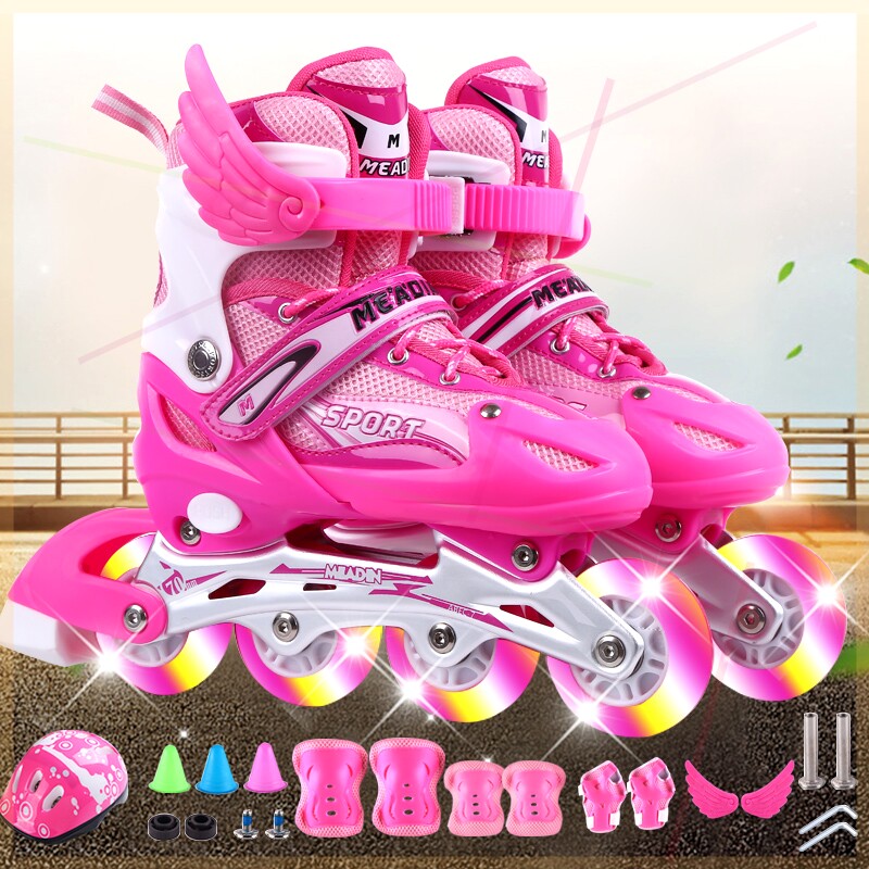 Children complete wheel skate Skate Dry Ice Skate Dry Ice Skate Shoes Men And Women Dry Skates Adjustable Size 3-12