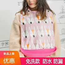 Large adult silicone bib rice old man waterproof leak-proof pocket clothes saliva towel soft silicone meal clothes pick up