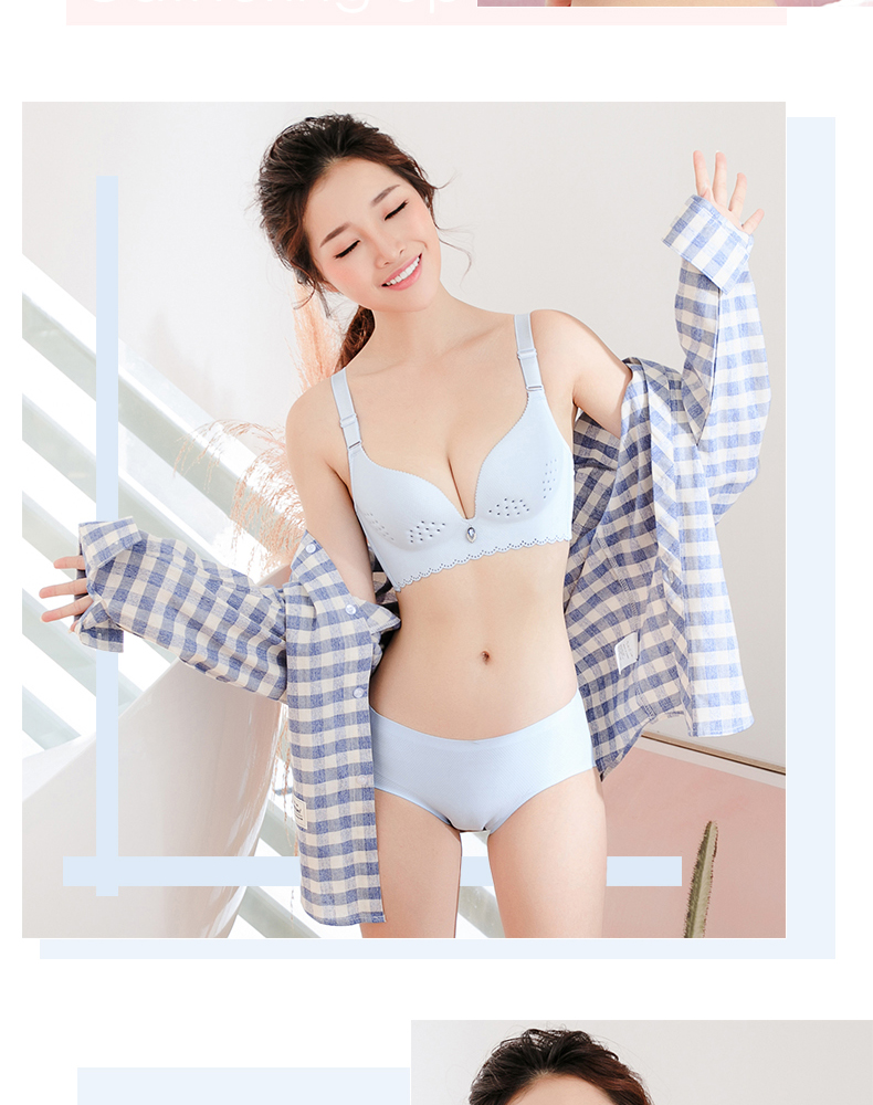 2 mảnh Mùa hè phù hợp với phụ nữ đồ lót không có vòng thép không có dấu vết siêu mỏng gợi cảm thoáng khí tụ tập gần ngực áo ngực đồ lót đẹp