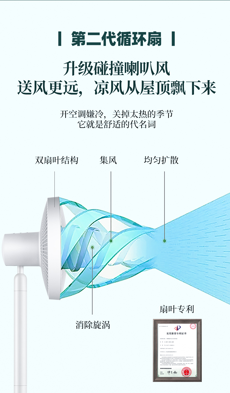 先锋 DXH-S6 18叶蝉翼扇叶 直流变频落地循环扇电风扇 图8