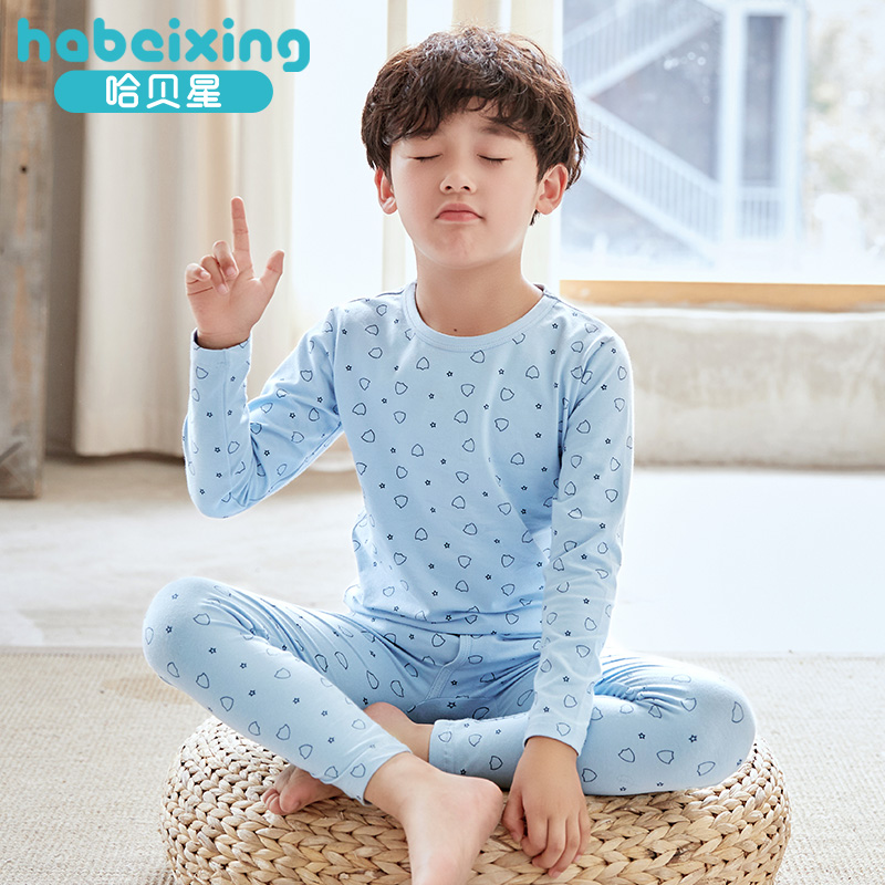 儿童内衣套装纯棉秋冬男童秋衣秋裤中大童薄款棉毛衫宝宝保暖睡衣