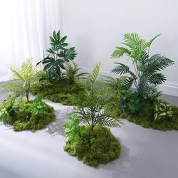 Simulated Moss Micro-Landscape Indoor Living Room Artificial Plants Green Plant Landscaping Combination Window Display Bionic Moss Decorative Scenery