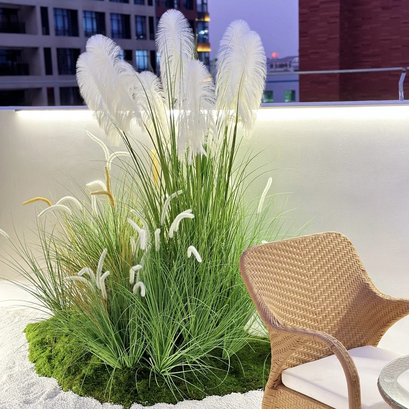 Artificial Natural Reed Fake Flowers and Green Plants, Foxtail Grass, Mall Store Plant Landscaping, Home Potted Plant Decorations Artificial Natural Reed Fake Flowers and Green Plants, Foxtail Grass, Mall Store Plant Landscaping, Home Potted Plant Decorations