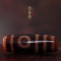 Raw ore Tibet two-eyed sky beads Natural cinnabar old mine to pure fine star Moon Bodhi hand string back Genting with beads