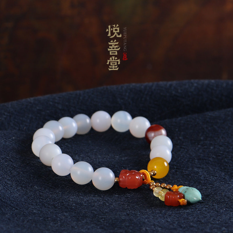 Original Design Natural South Red Hand Refining Original Mine Pine Stone Hand-made Tibetan Dpearl Handstring Women's Fashion Handmade