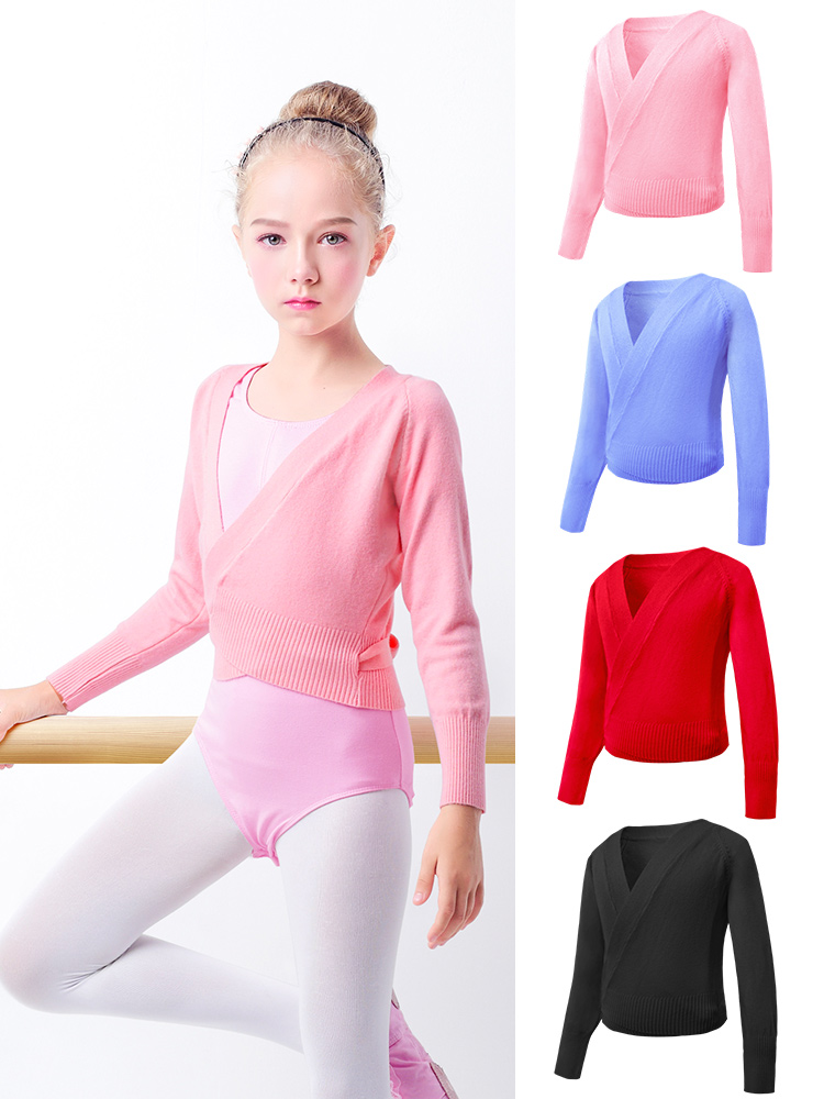 Children's dance clothes Practice clothes Sweater Ballet outer long sleeve jacket Spring and autumn top Girls dance shawl