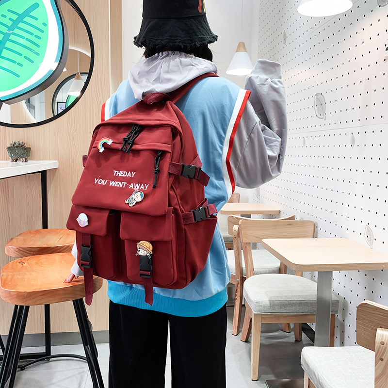 Schoolbag male college student ins tide brand campus backpack male backpack female Korean version simple wild travel computer bag