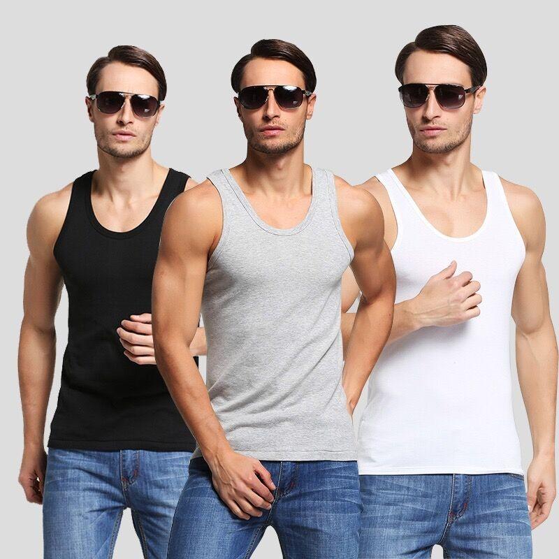 (1 miếng 3 miếng) mens bông vest nam mùa hè trẻ sinh viên không tay dưới phong trào thở đàn hồi.