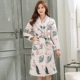 Áo khoác nữ mùa đông dày ba lớp, áo khoác cotton ấm áp cộng với áo choàng dài áo choàng tắm mùa đông đồ ngủ trung niên
