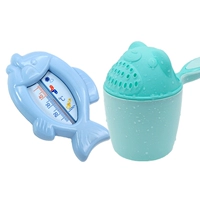 [Промывая ложка] Медведь Лан+[водный термометр] Голубая рыба