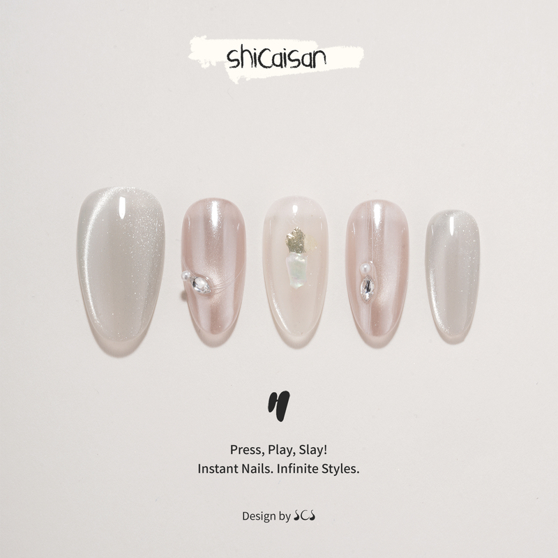 Ten Colors Three【True Water, No Fragrance】Handmade Wearable Nails Long Style 2026 Summer Korean Style White Moonlight Pure Desire Nail Art Ten Colors Three【True Water, No Fragrance】Handmade Wearable Nails Long Style 2026 Summer Korean Style White Moonlight Pure Desire Nail Art