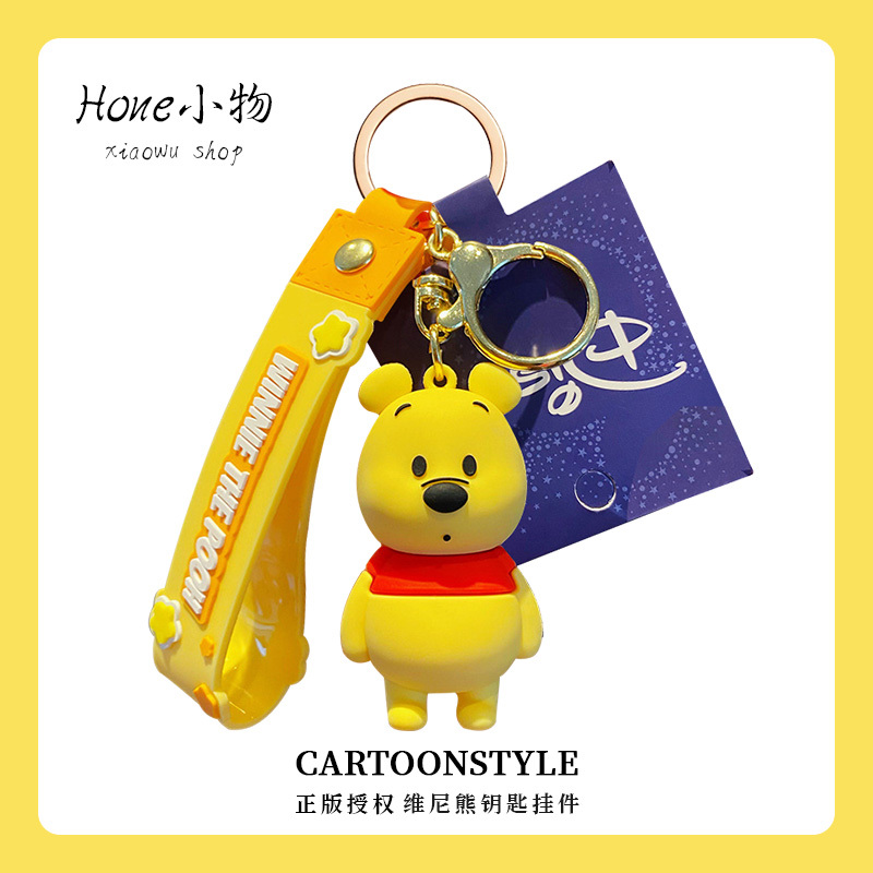 Disney Winnie the Pooh Keychain for Women, Exquisite Backpack Pendant, 2024 New Cute Cartoon Bear Keychain