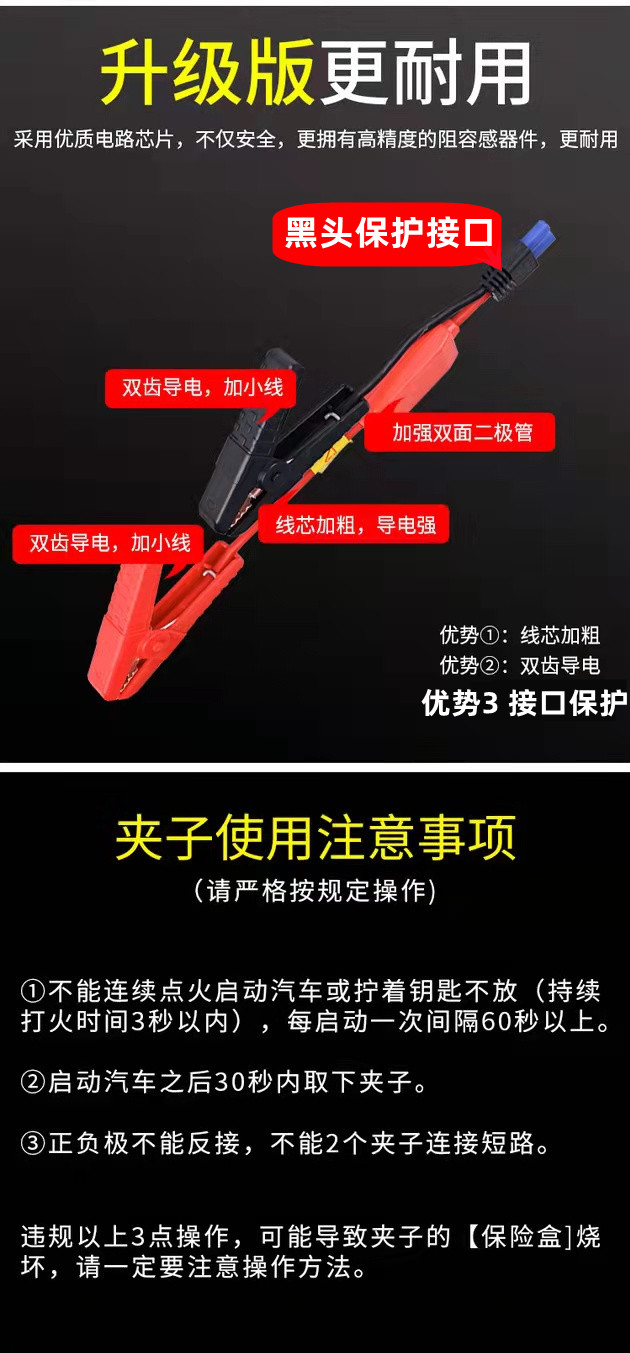 Car Emergency Starting Power Supply, In-Car Ec5 Battery Jump Starter, Do Anti-Reverse Interface, Multi-Functional Protective Clamp, Jump Cable
