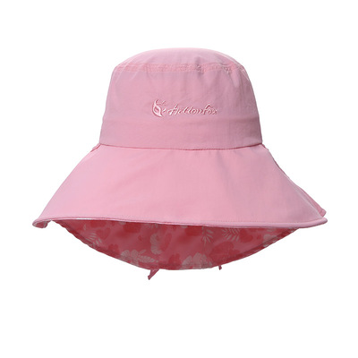 快乐狐狸防晒帽帽子女春夏天遮阳帽户外休闲太阳防紫外线盆帽5135