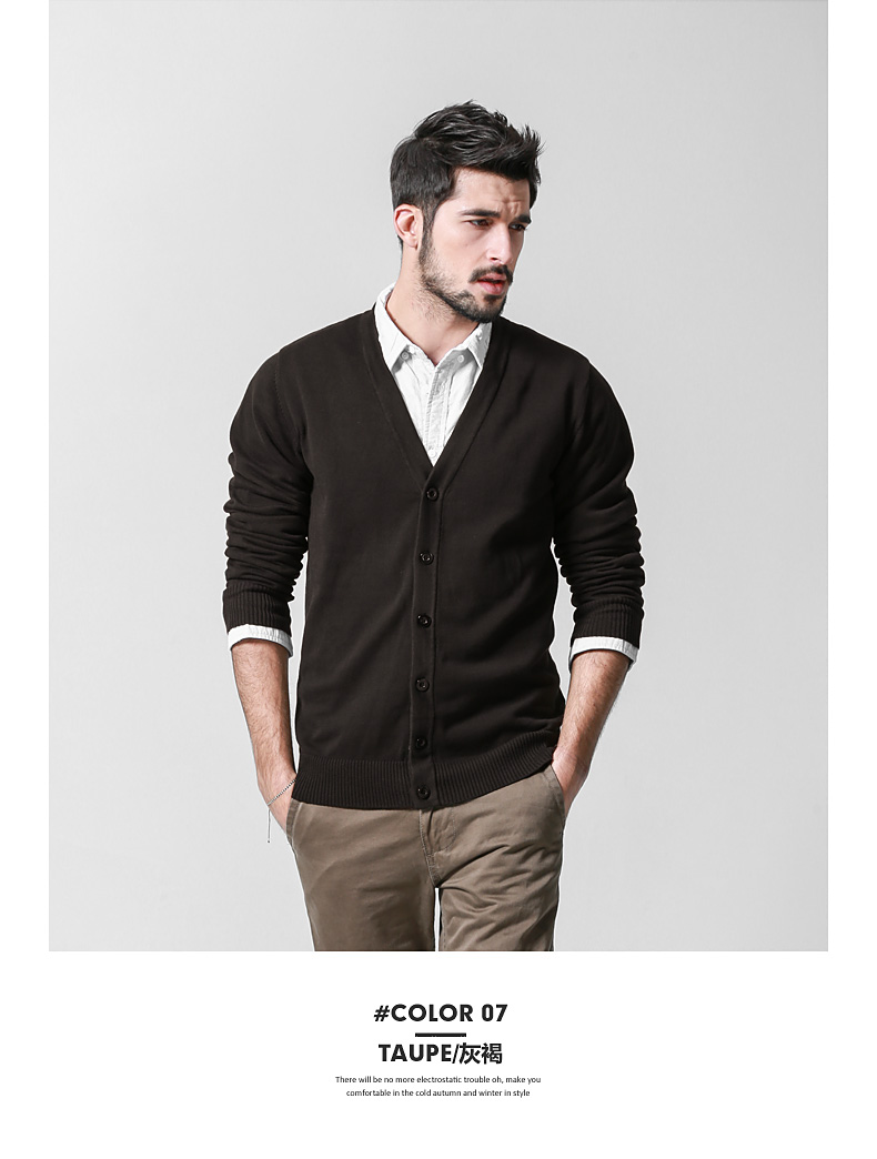 Maji Hàng Dệt Kim Nam Cardigan Mặc Mùa Thu Màu Rắn V-Cổ Áo Khoác Mỏng Dài Tay Áo Giản Dị Nam Áo Len Z1522