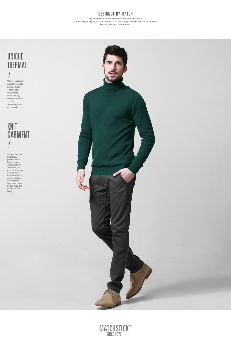 Phù hợp với mùa thu Maji Hàng dệt kim nam Áo dài nam Slim Casual Áo cổ lọ cao cổ Áo len nam Tide Z1528 - Kéo qua đồ nam